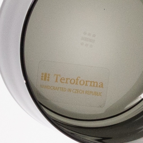 Teroforma Ekke Small Crystal Tumblers Charcoal Set of 2 Modern Midcentury MCM - Picture 4 of 5